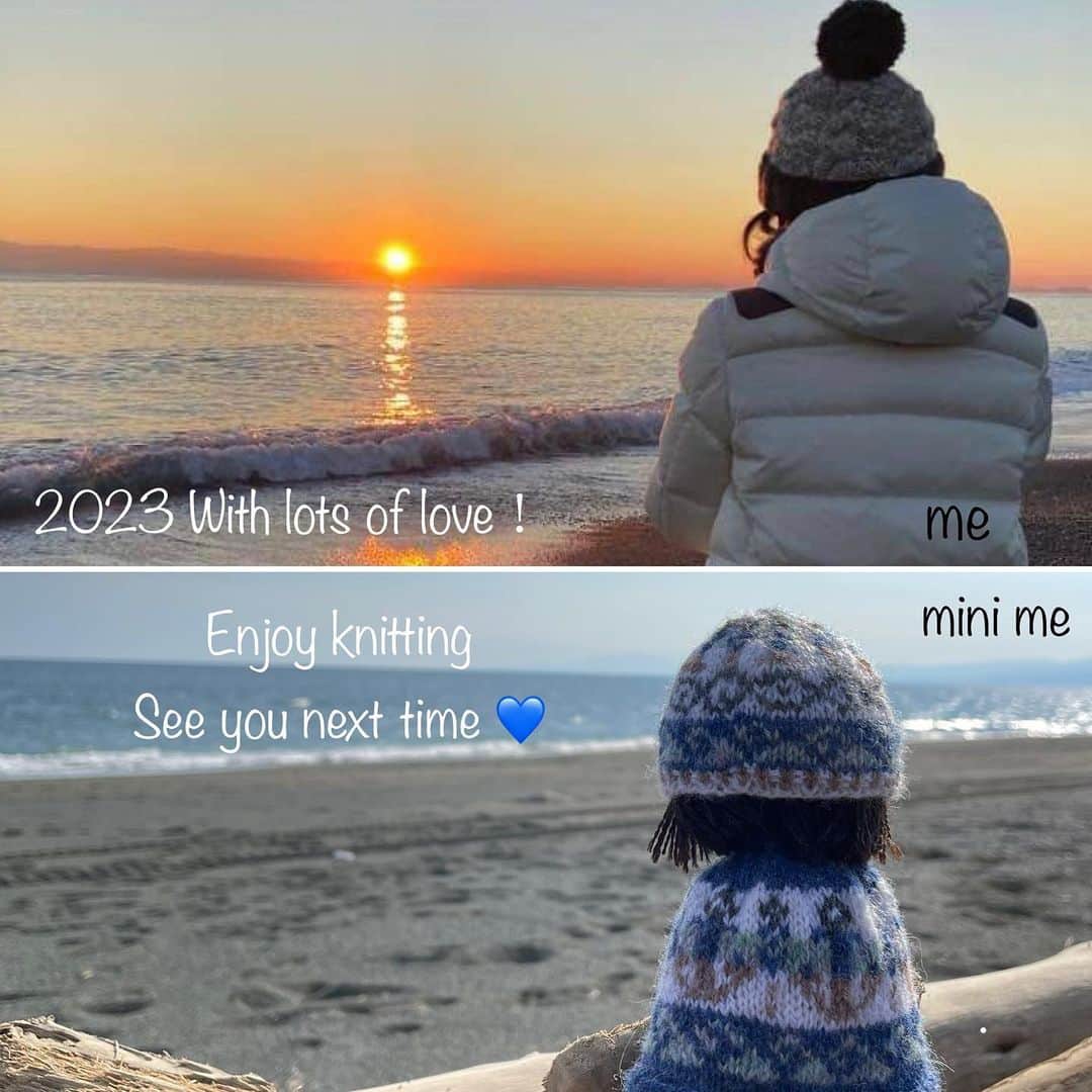 のインスタグラム：「Happy new year 💙 Let's knit and spin a lot this year.  I’m looking forward to see you again.   今年もよろしくお願いいたします💙　 今年もたくさん編んで紡ぎます！ そして、海の向こうへ… 想いをよせて…  #loveshetland #shetlandlove #shetlandknitting」