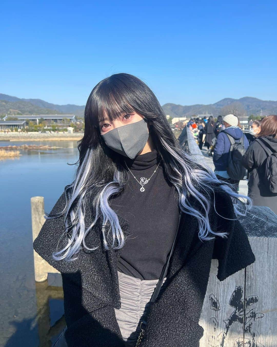 ならくさんのインスタグラム写真 - (ならくInstagram)「渡月橋から見える景色綺麗すぎ^_^ 最後までみてー!何枚目が好き？」1月1日 ...