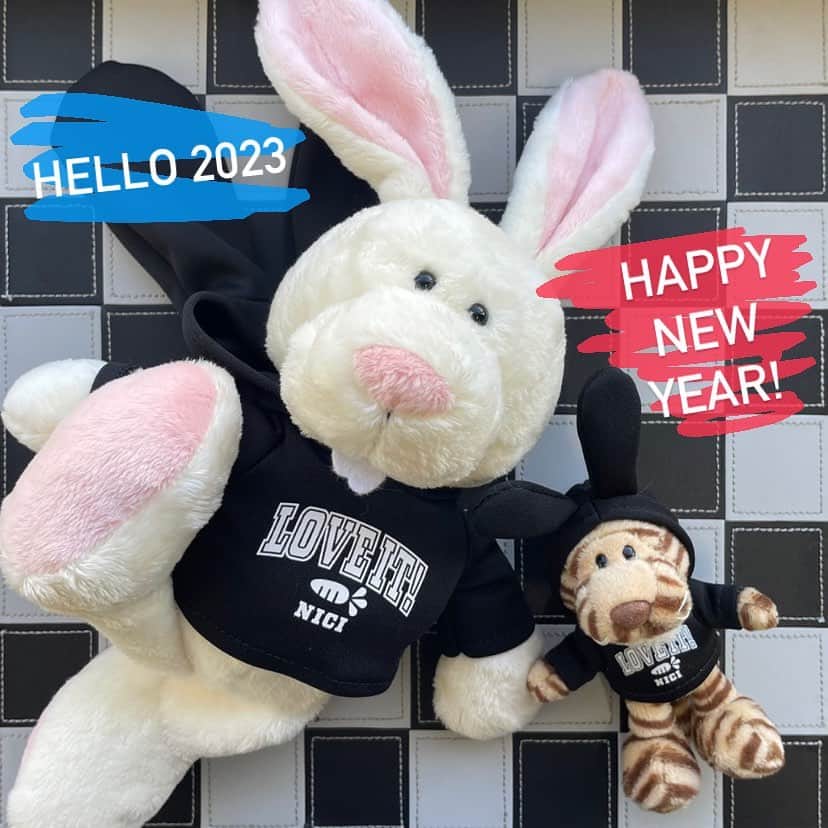 NICI JAPANのインスタグラム：「. ＼✨Happy New Year✨／  あけましておめでとうございます🎍✨ 2023年もみなさんにたくさん喜んでいただけるように頑張ります🐰💖 今年もどうぞ宜しくお願い致します✨  #nici #ニキ #ぬいぐるみ #2023 #卯年」