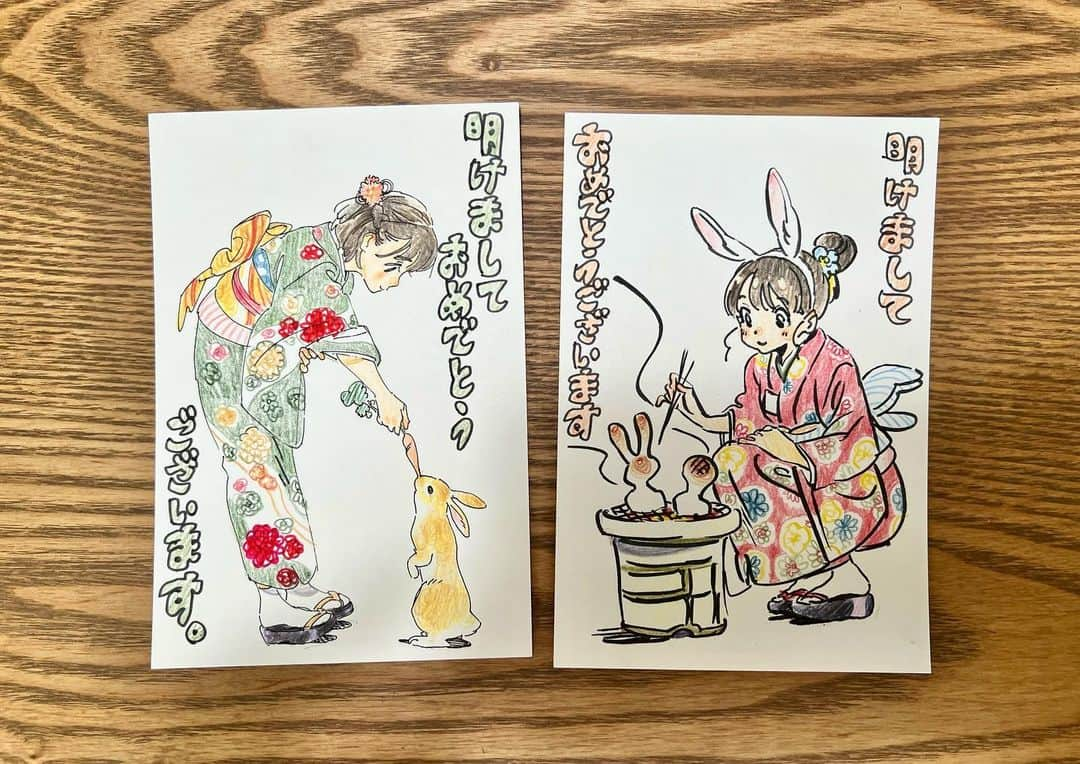 刈谷仁美さんのインスタグラム写真 - (刈谷仁美Instagram)「今年もせっせと年賀状描いてました！あけおめです！  #illustration #drawing」1月1日 23時31分 - kry_aia