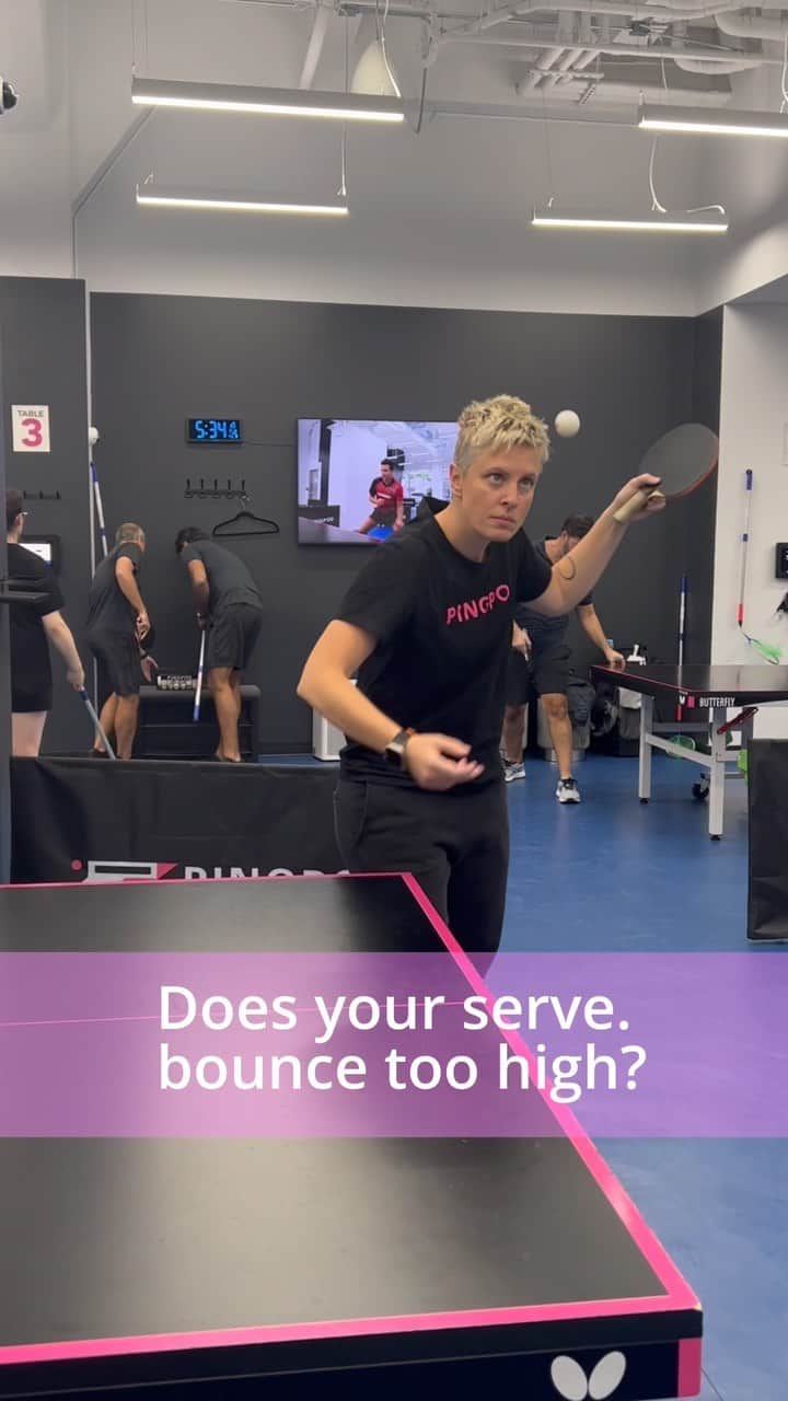 マチルダ・エコームのインスタグラム：「In this tutorial video, learn how to keep your serve low and controlled for maximum success on the table. Want more coaching in person book a table and reserve today with the link in our bio.」