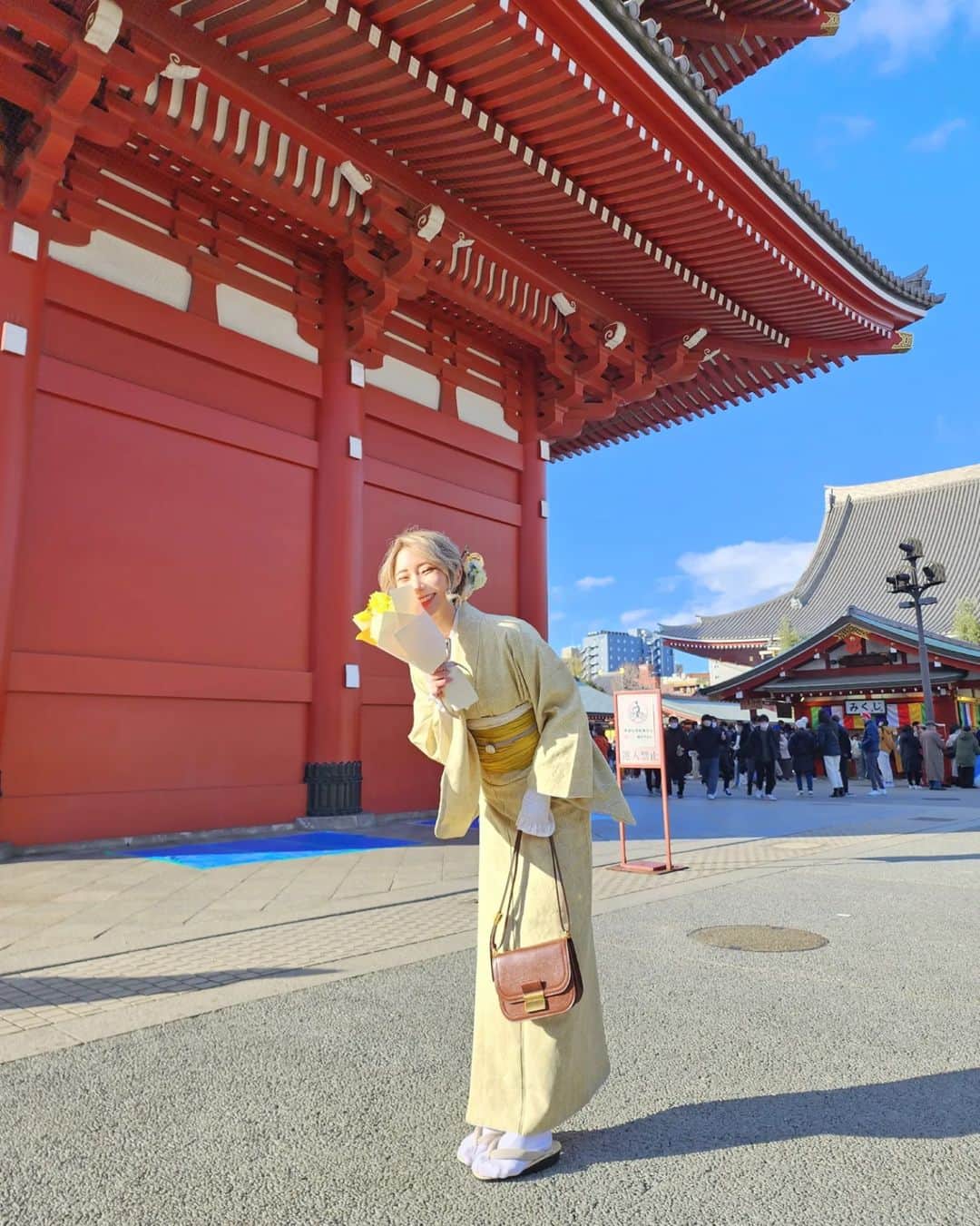 ひかりんのインスタグラム：「Who is this ??🤣🤣🤣👘 #tokyo #kimono」