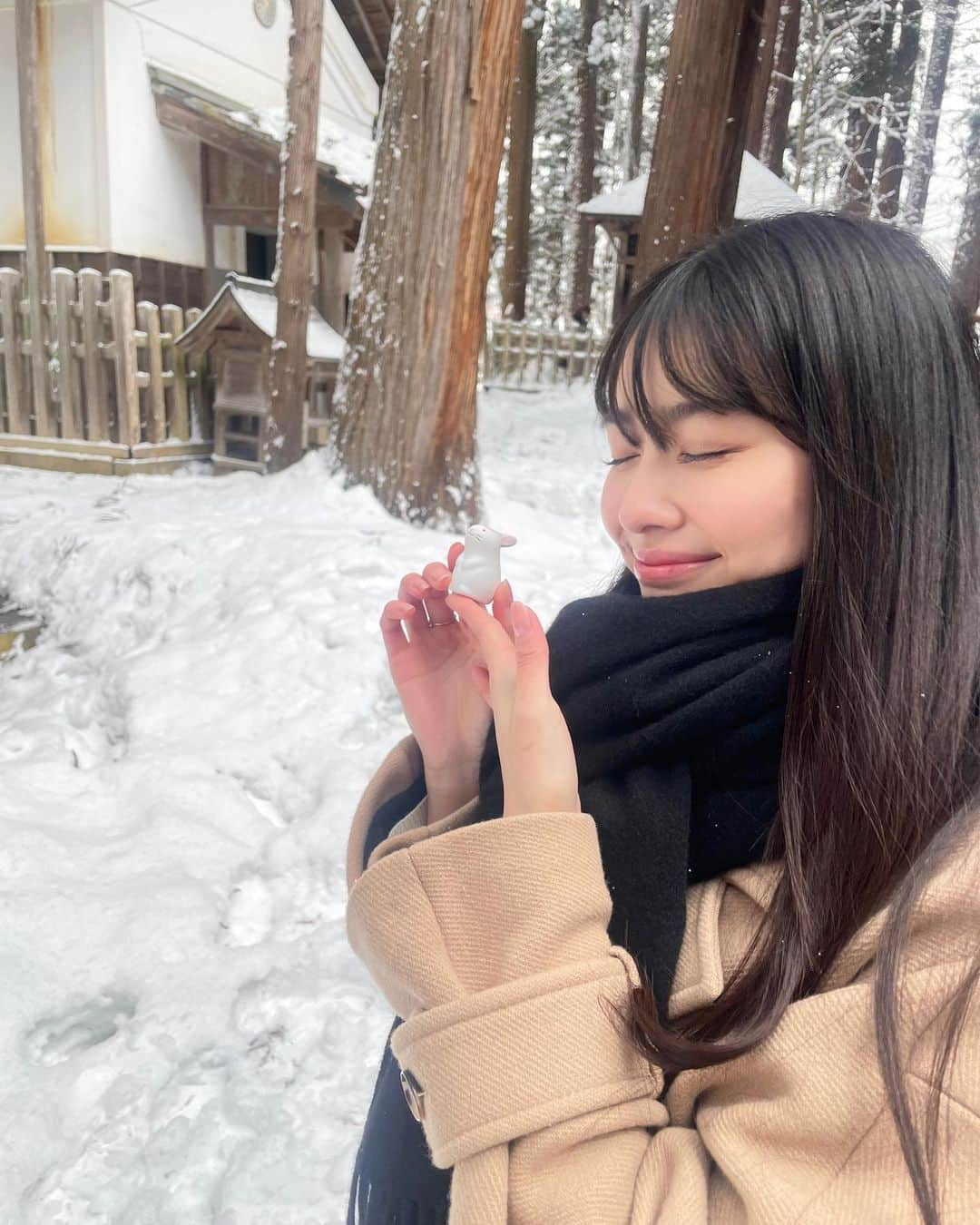 豊島心桜さんのインスタグラム写真 - (豊島心桜Instagram)「． 明けましておめでとうございます！ 2023年もよろしくお願いします🐇✨   #熊野大社 #卯年」1月3日 23時32分 - cocorotoyoshima_official