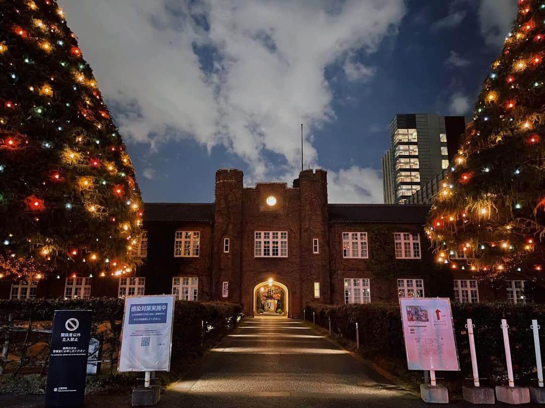 藤村聖子のインスタグラム：「🏫🏫  久しぶりに見た我が母校、やっぱりとってもおしゃれだった。 ここに4年間通ってたなんて贅沢だなあ。  #立教大学 #池袋キャンパス #クリスマス」