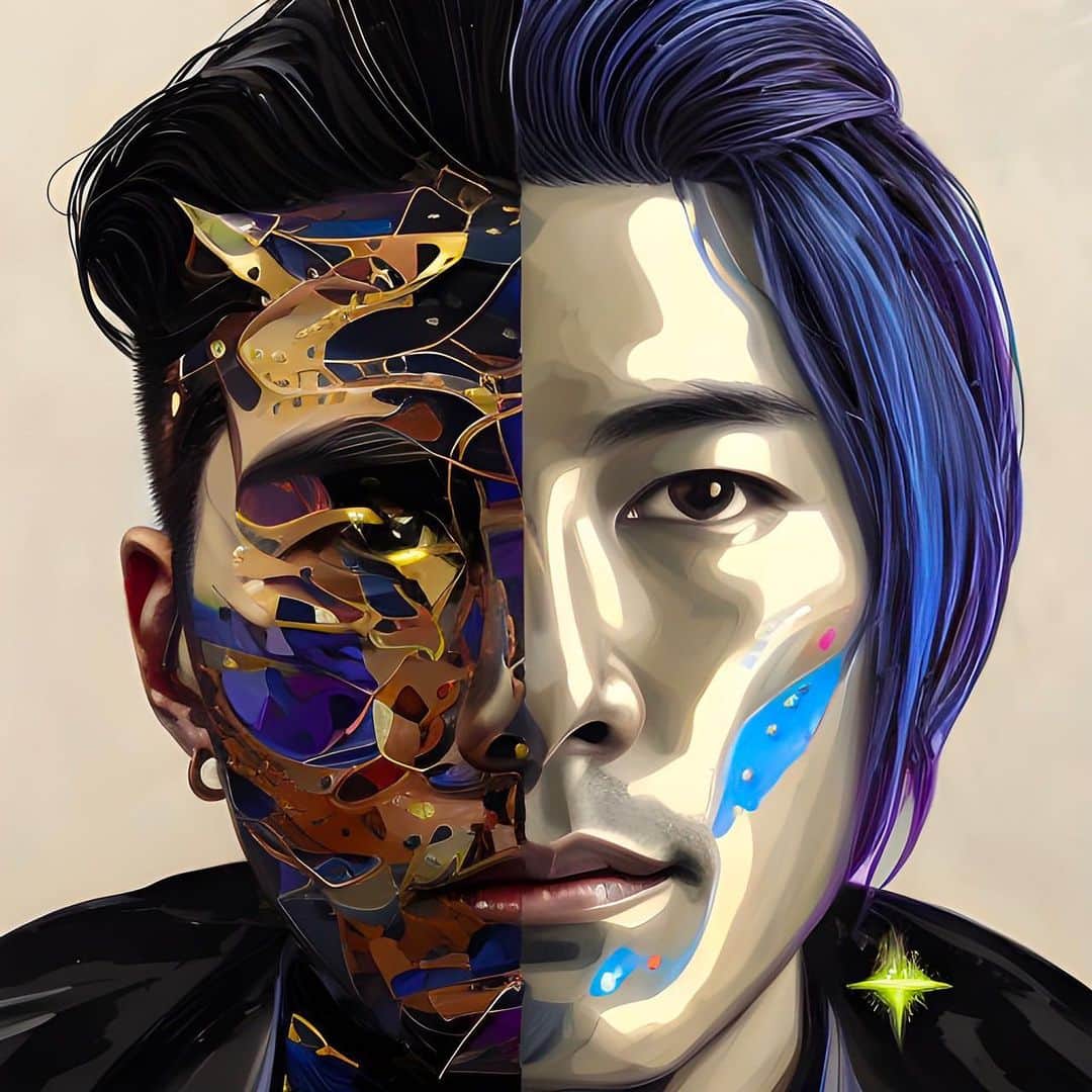 RYOGA -XTRAP-のインスタグラム：「My AI theme “why you thought of me like that?”😆  AIに描いてもらいました 其の2 〜なんでそうなった〜 似てるのもあるけど、最後の2枚に関しては顔に悪意がありすぎる。  #aigenerated #lensaapp #lensaappchallenge」