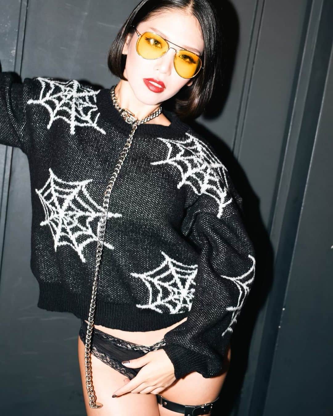 Yukkyのインスタグラム：「らすと〜🕸🕸 . . . . . #instapic#instalike#instagood#asiangirl#costume#makeup#lingerie#portrait#portraitphotography#anime#mood#黒髪ボブ#ショートヘア#ポートレート#ポートレート撮影#アニメ#コスチューム#ランジェリー」