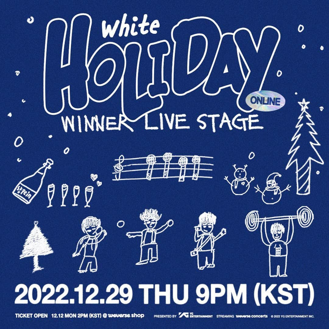 キム・ジヌのインスタグラム：「재미나게 보내보자구요🥂 #WINNER #위너 #LIVESTAGE #WHITEHOLIDAY #강승윤 #김진우 #송민호 #이승훈」