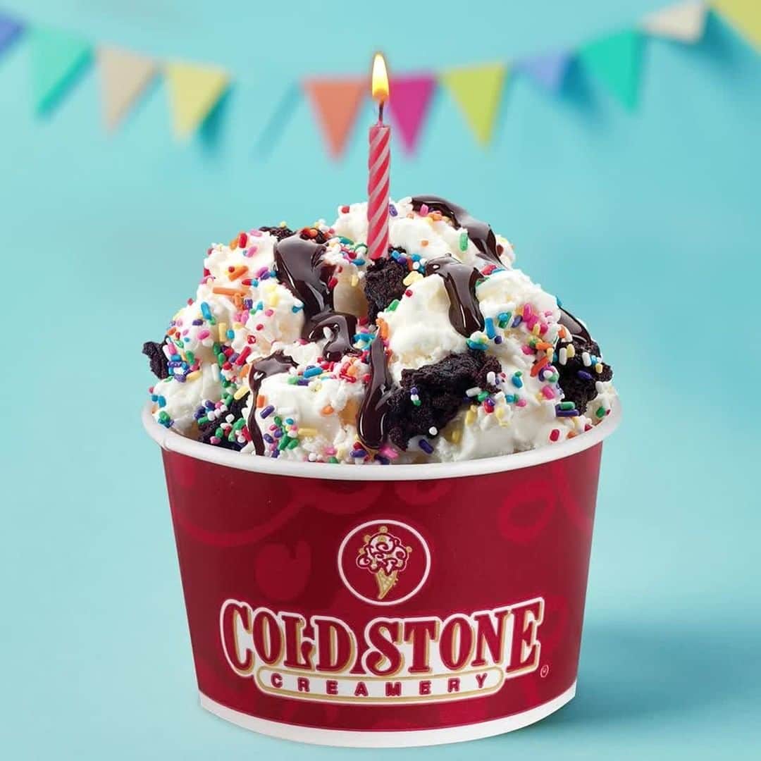 のインスタグラム：「Today, we celebrate our 34th birthday! 🥳 That is 34 years of serving up the finest, freshest ice cream, cakes, smoothies and shakes, and of course, our signature process of preparing your custom ice cream Creation™ on a frozen granite stone. 🥄🍦🥄✨Celebrate with us by enjoying your favorite Creation™! 😍」