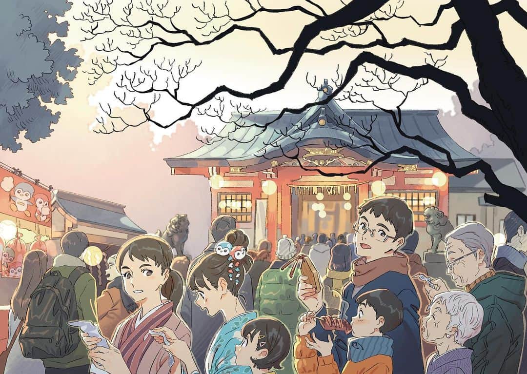 刈谷仁美のインスタグラム：「大東京信用組合の2023年カレンダーのイラスト描いてます！ 掲載許可いただいたので1月から順に1〜6月、7〜12月の2回に分けてアップします。 マスコットキャラクターの大くんと心ちゃんがどの絵にもいます。  1〜6月ver  #illustration #drawing」