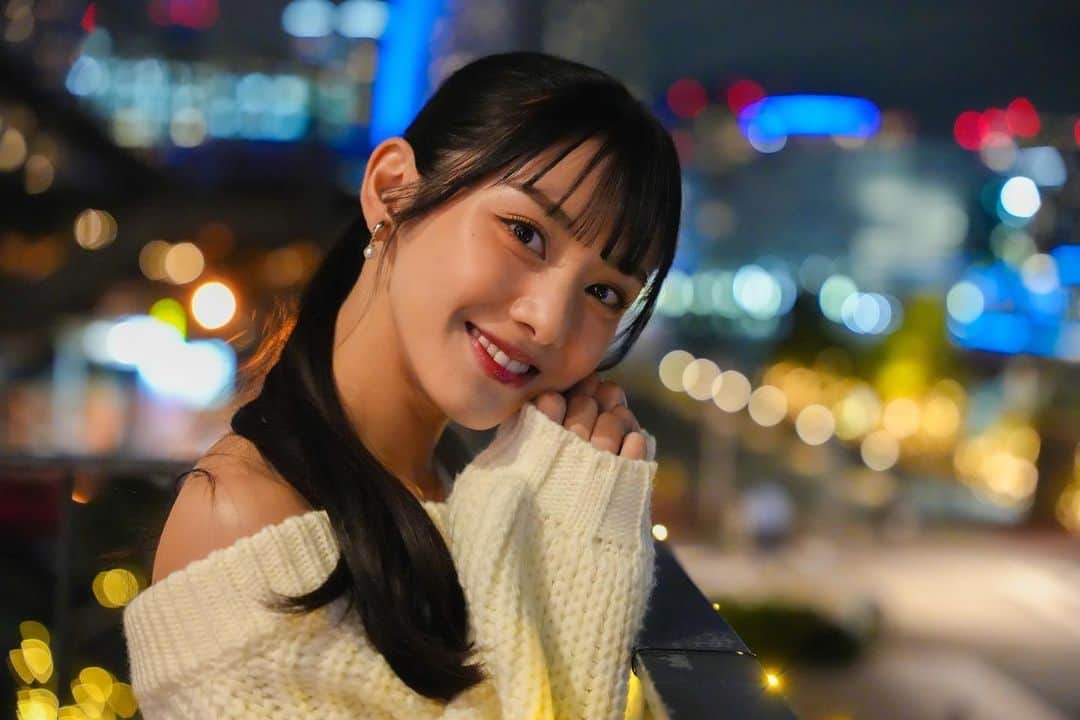 長谷川晴奈のインスタグラム：「きゅるるん✨🤍✨  #横浜　#イルミネーション　#クリスマス」