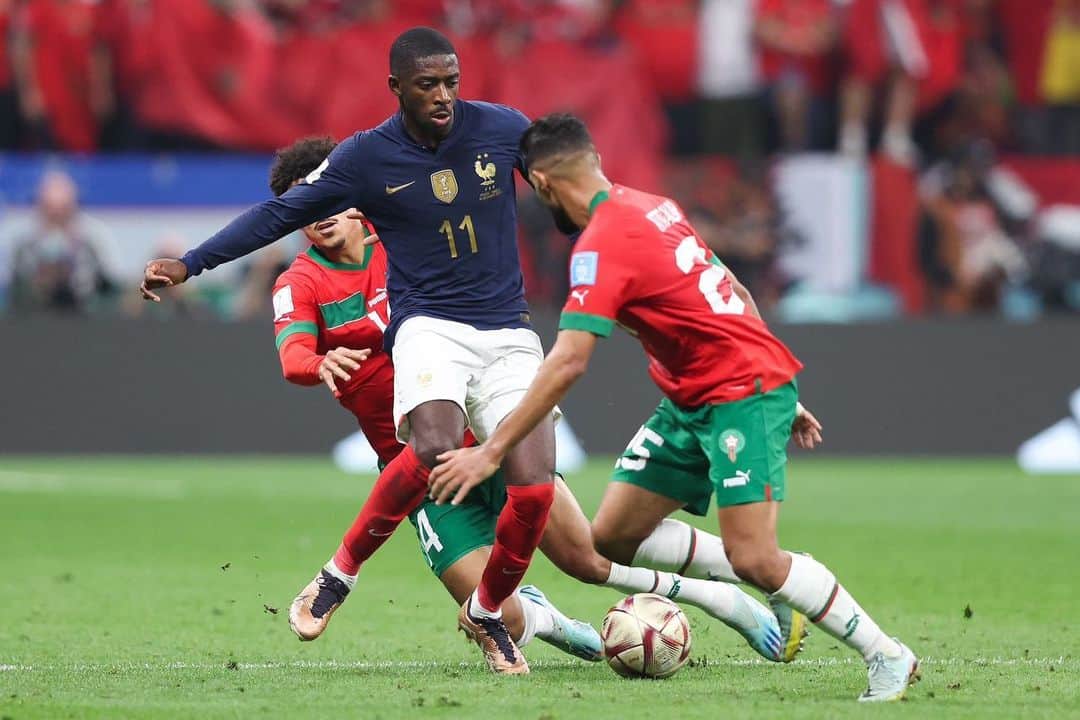 ウスマン・デンベレのインスタグラム：「En finale de la Coupe du monde ! 👊🏿Quelle fierté !!! 💙🤍❤️ #fiersdetrebleus」