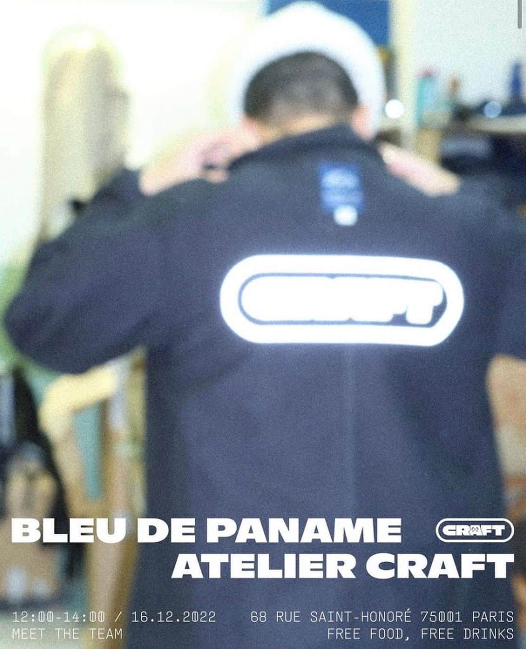 ブルー ドゥ パナムのインスタグラム：「🚨Invitation 🚨  ⚒️ Bleu de Craft 🛠️ @atelier.craft x @bleudepaname   Autour d’une expérience culinaire unique, venez déjeuner avec les équipes Craft & BDP !   🌮 Free food & free drinks ! 🥤  16.12.2022 / 12h - 14h  68 rue saint-honoré Paris  #pausedejeuner #noel2022」