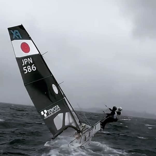 田中美紗樹のインスタグラム：「Nice try! It was a very tough day🤪 #49erfx #49erfxsailing #jpn586」
