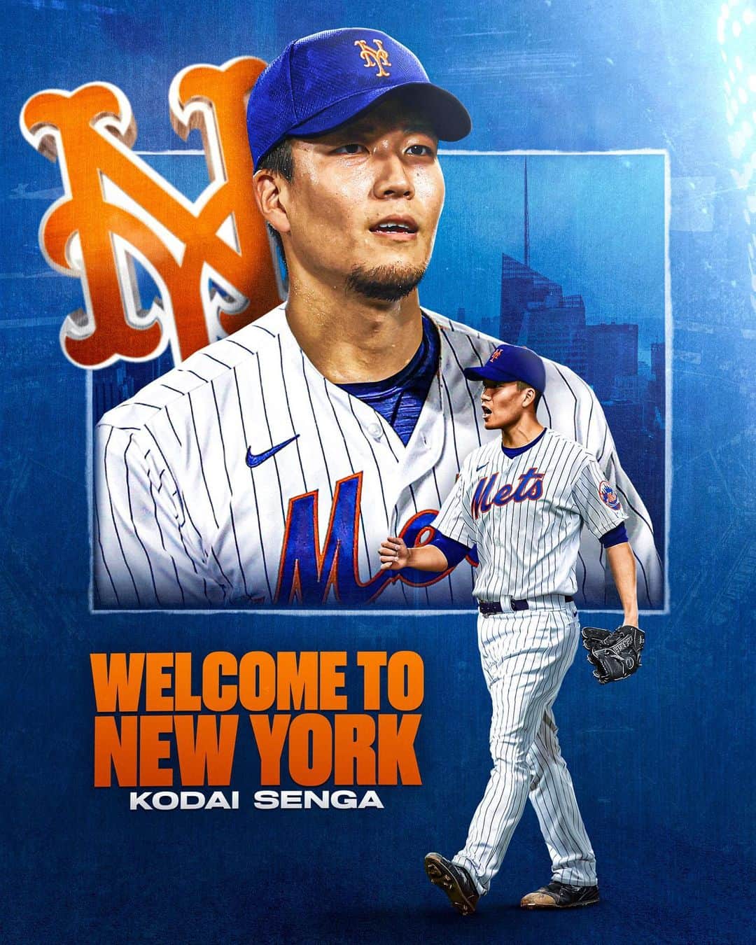 千賀滉大のインスタグラム：「Metsへようこそ！  Welcome to New York, Kodai! We’ve signed @kodai_senga_ to a five-year contract.」