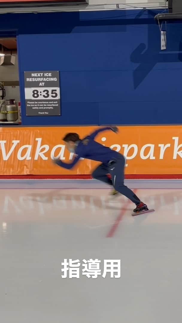 加藤条治のインスタグラム：「1000mでの加速のお手本  #speedskating」
