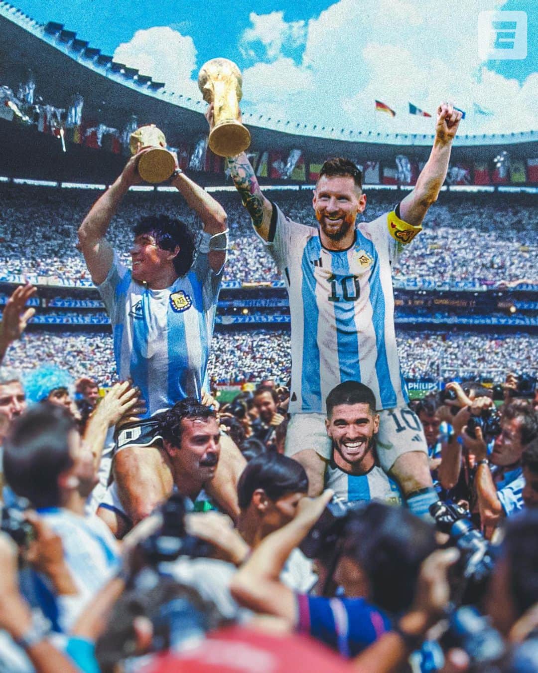 espnのインスタグラム：「HISTORY FOR ARGENTINA. HISTORY FOR MESSI.  ARGENTINA ARE WORLD CUP CHAMPIONS FOR THE FIRST TIME SINCE '86 🇦🇷🏆」