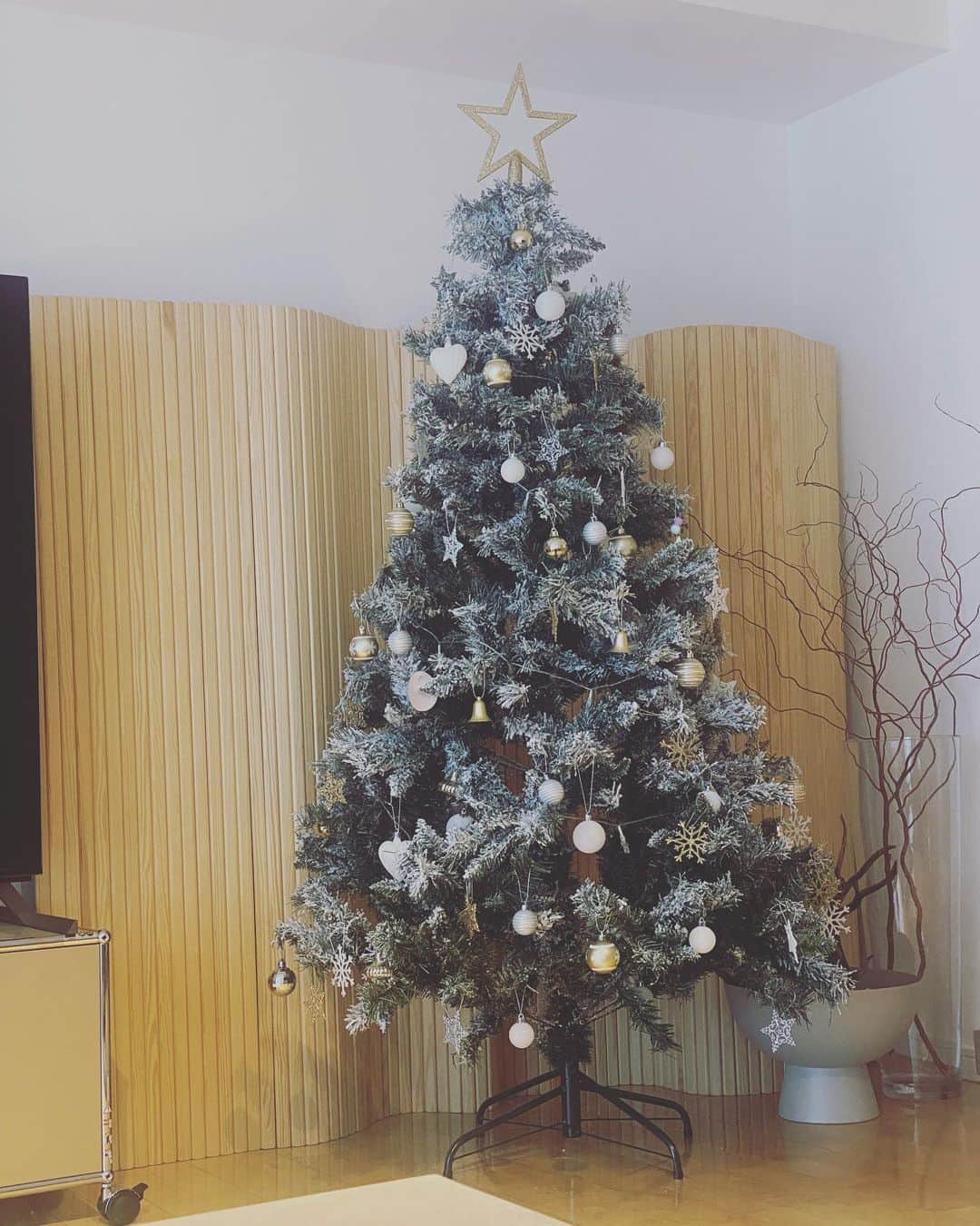 渡辺由香さんのインスタグラム写真 - (渡辺由香Instagram)「今年は早めにクリスマスツリーが 飾れてる🎄 そして、念願のコタツ生活も 12月からSTART出来ていて、 いろいろと12月のおウチ生活が充実しております❄️ ま、1番喜んでいるのは🐶ちゃんだけどw いや、ホントコタツがあると幸せ度あがるよ〜 マジでwww 今週はクリスマスパーティー🎅でみんな大忙しからのあっとゆーまに年末に突入 なんか、今年1年早かったな〜  皆様、よきクリスマスを🎅🎄❄️ #christmastree #christmasdecor  #コタツ生活はじめました  #yuka_interior」12月20日 21時50分 - yukawatanabe_hanabo