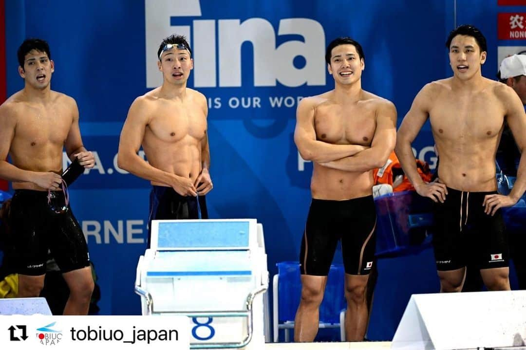 松元克央のインスタグラム：「: Day1 4x100m Freestyle 7位 3:07.93」