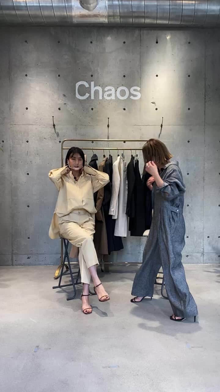 坪田あさみのインスタグラム：「Chaos instalive vol.34 23ss新作が10%offで予約できる回です！ お見逃しなく☺️☺️☺️」
