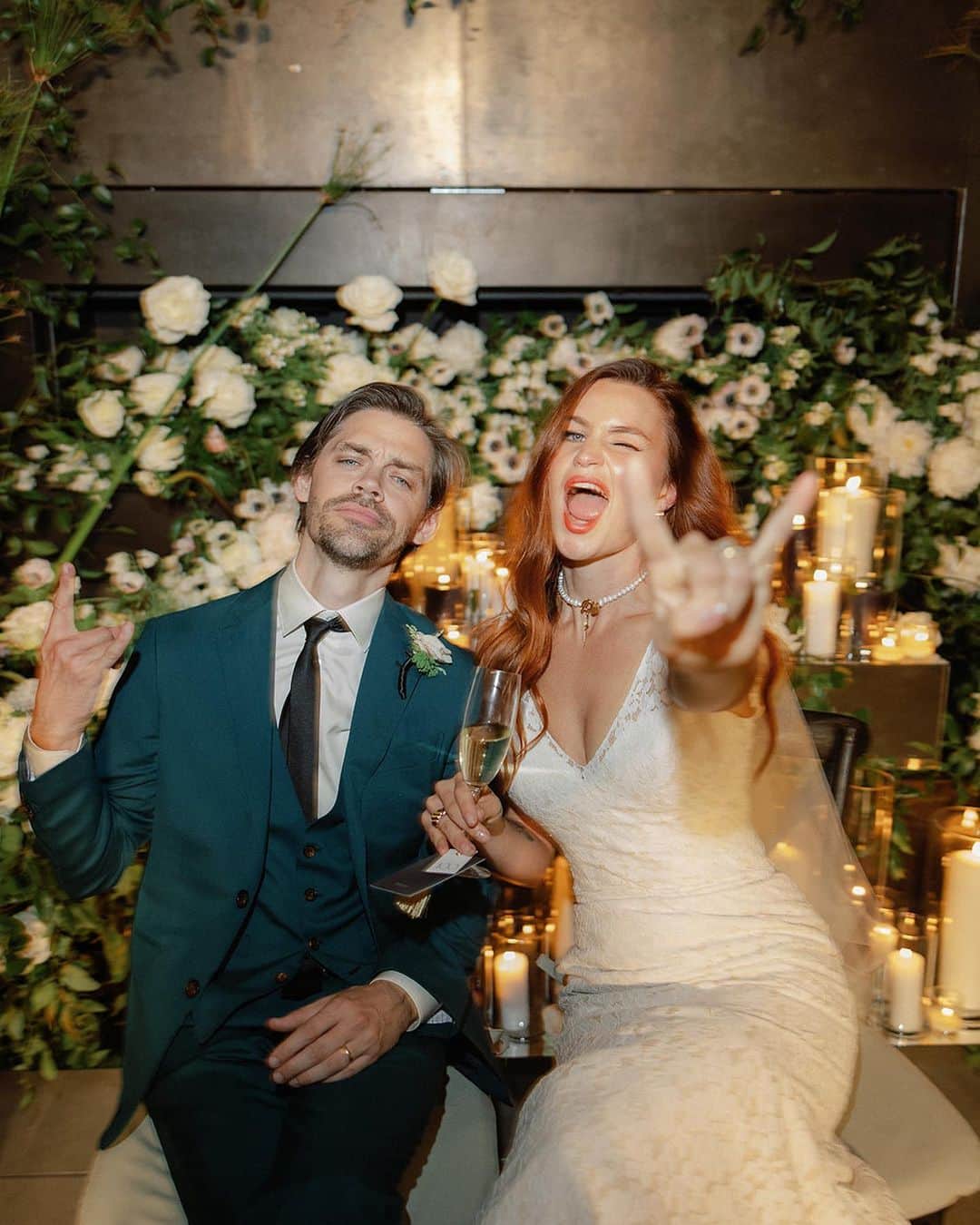 トム・ペインのインスタグラム：「Me and You. You and Me. Married twice in 2 years. Let’s do this forever. Wedding post part 1! Xx」