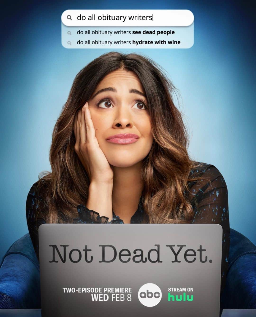ジーナ・ロドリゲスのインスタグラム：「I have been on one of the most incredible journeys for the past 6 months bringing NOT DEAD YET to life. The cast is outstanding, the guest stars are out of this world, the writing is funny, sweet, hopeful, heartbreaking and everything that is life and I couldn’t be more excited than to share my other baby @notdeadyetabc with you all!!!! Massive thank you to my entire cast @therealhannahsimone @laurenelizabethash @joshbanday @rickglassman @angelaegibbs @therealmaileflanagan @jimmybellinger for putting their entire heart and soul into making this special gem. Two episode premiere Feb 8th on @abcnetwork and then stream it on @hulu 🙌🏽🙌🏽🙌🏽❤️❤️❤️ #TimetoGiveBirth」