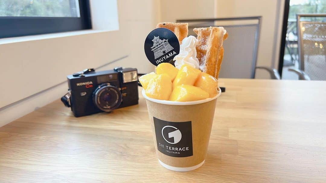 鈴木つく詩のインスタグラム：「Mango&waffle parfait 🥭♡」