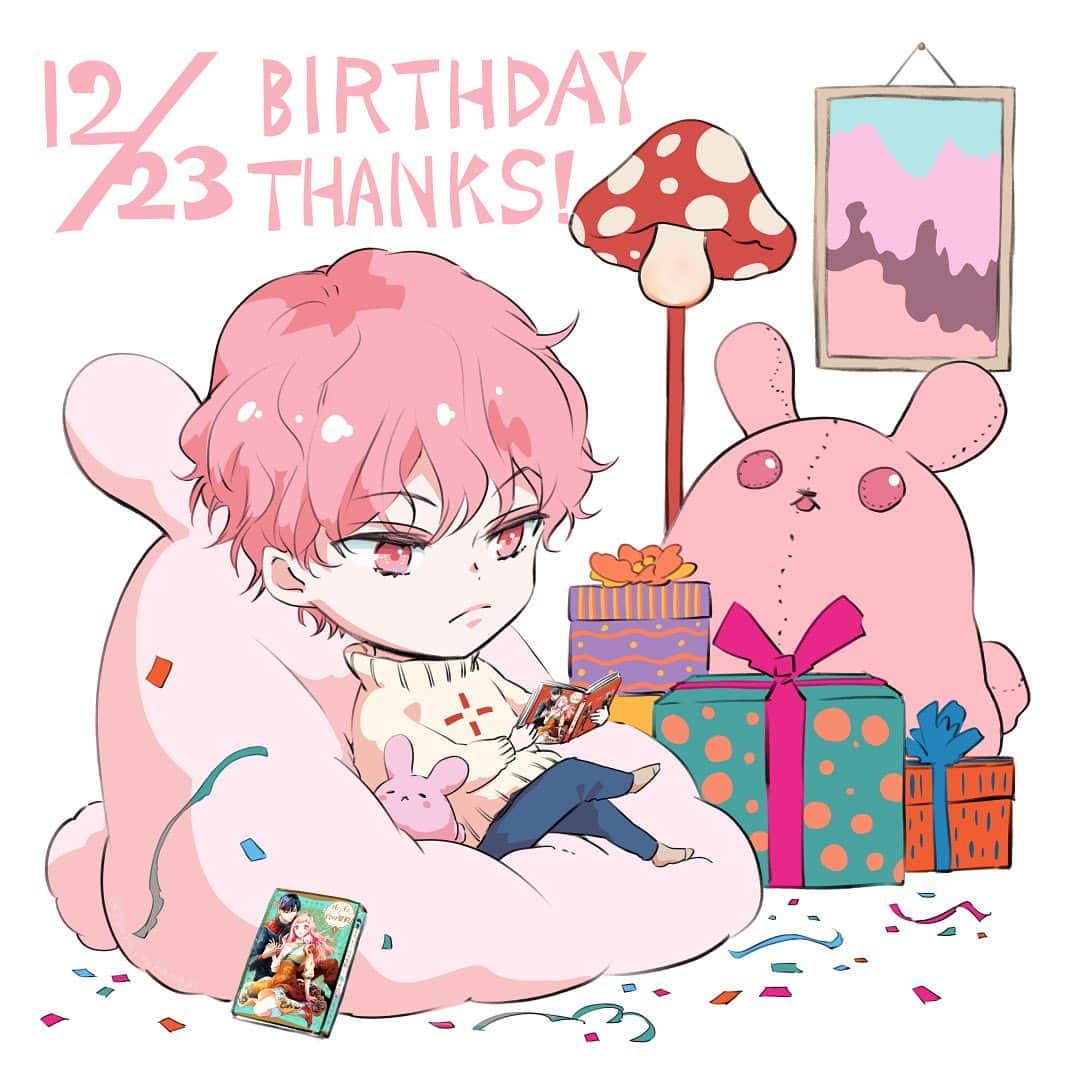 御巫桃也のインスタグラム：「いつもありがとうございます！  12/23誕生日の燭と12/23発売の「ルーチェと白の契約」1巻😊」