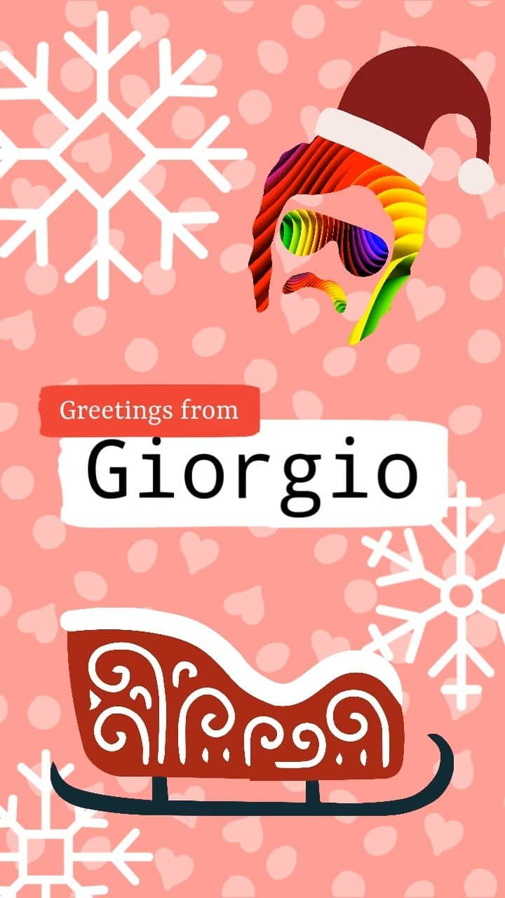 ジョルジオ・モロダーのインスタグラム：「Season's greetings with mustache ;-)」
