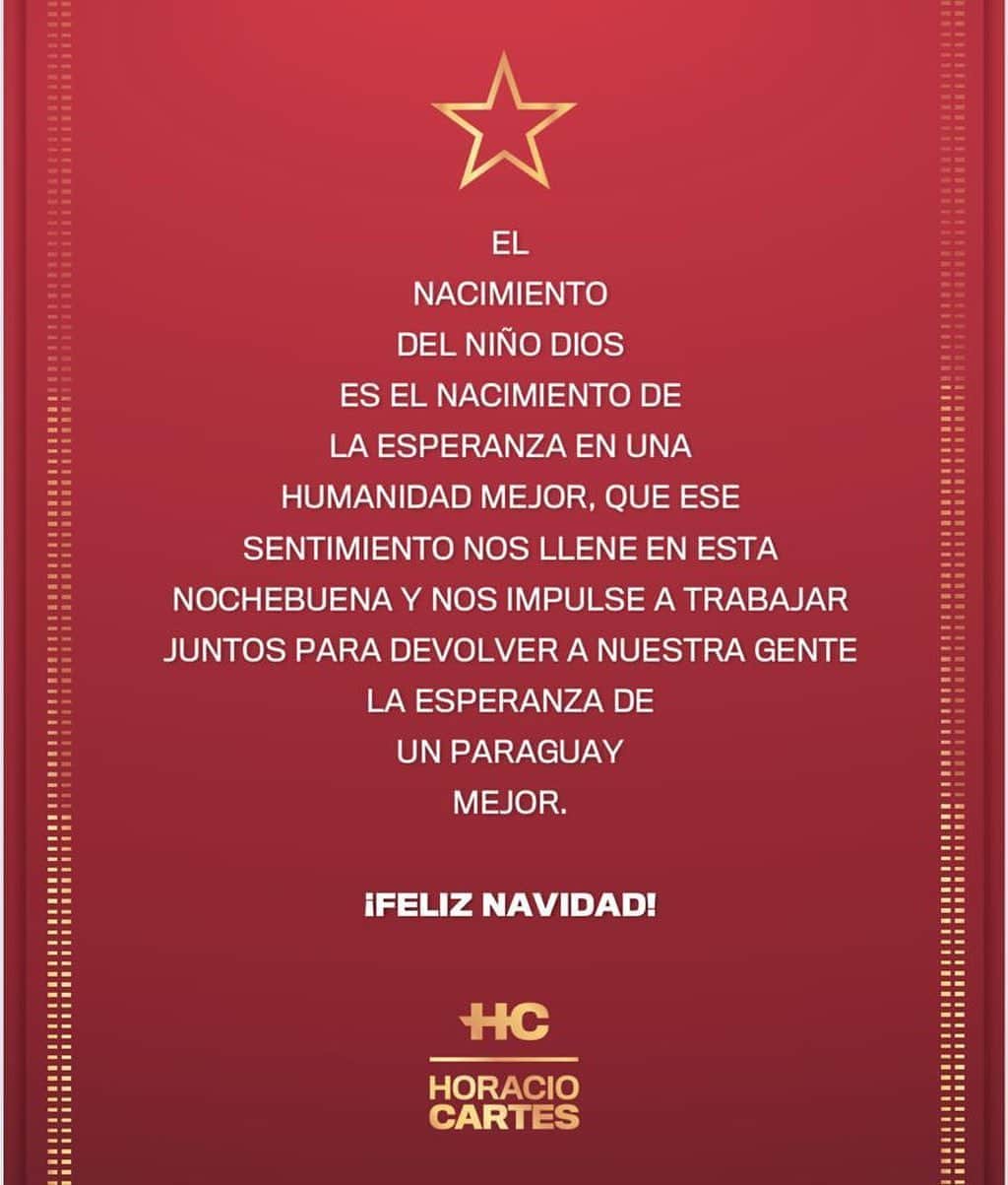 オラシオ・カルテスのインスタグラム：「¡Felices fiestas! 🎄🇵🇾」