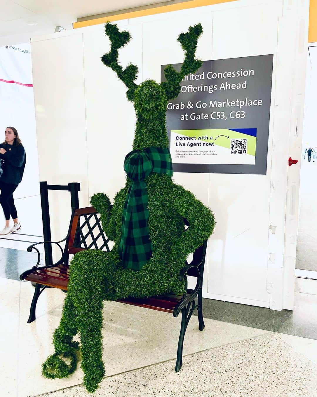 村主章枝さんのインスタグラム写真 - (村主章枝Instagram)「Reindeer was resting at the Denver airport🎄😂 デンバー空港でトナカイさんが休憩していました😂 #raindeer  #denverairport」12月24日 23時47分 - fumie.suguri