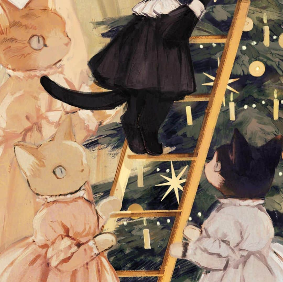 tonoさんのインスタグラム写真 - (tonoInstagram)「#merrychristmas #catfamily #illustration」12月25日 1時00分 - rt0no