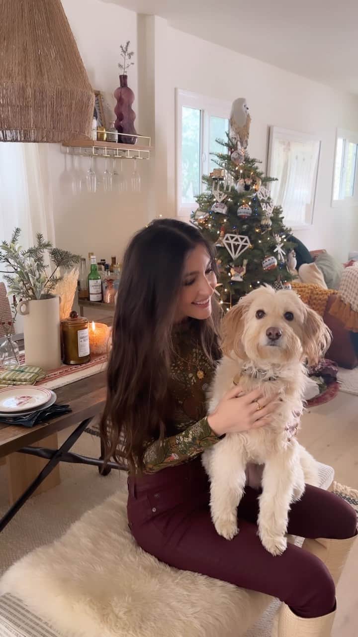 ケイト・ボイージェルのインスタグラム：「Happiest holiday wishes from our fam to yours! 🎄🎅🏽⛄️ What’s your favorite holiday song or album??   I found my all time favorite Christmas album for $3 at @grimeys in Nashville a few years back and it’s getting some serious love this week on the turntable. @amygrantofficial A Christmas Album is the ultimate classic at our house 🎶🎵   Merry Christmas Eve and happy happy holidays! Hope you all have a lovely one! 🎁   (record player is the @marklevinson 5105, turntable ornament from @gumtree_la, fuzzy holiday cheer courtesy of @nolawestcoast 🐾)」