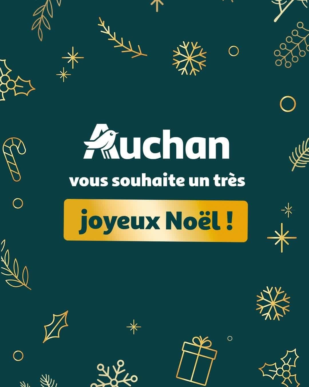 auchan_franceのインスタグラム：「Joyeux Noël ✨  Que la magie de Noël vous apporte bonheur et rires, entourés de vos proches 🎅」