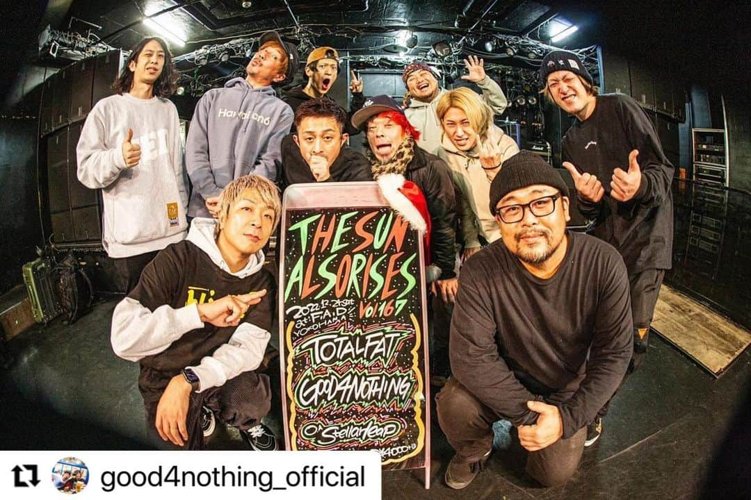 U-tanさんのインスタグラム写真 - (U-tanInstagram)「最高のライブ納めになりました！ありがとう！#Repost @good4nothing_official with @use.repost ・・・ THE SUN ALSO RISES vol167   2022.12.25 at F.A.D YOKOHAMA  年内ライブ納め！ありがとうございました！  photo by Kanade Nishikata」12月25日 10時18分 - utan_g4n