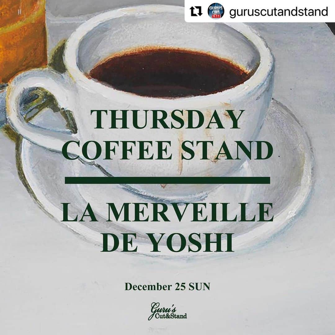 クーピーのインスタグラム：「#Repost @guruscutandstand with @use.repost ・・・ 12.25sun 13:00〜    ☕️🍒🎄」