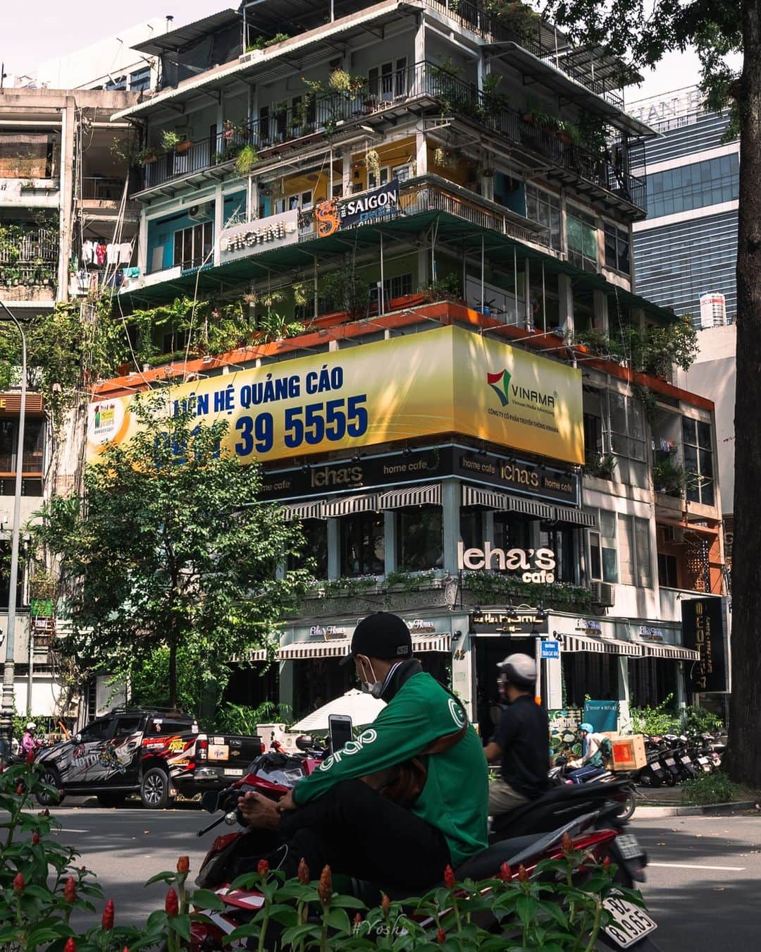 でいぜろバンコクのインスタグラム：「@dayzerobangkok <<more photo&reel  ホーチミンの街中は木々が生い茂っていて、昼間でも木陰があるからバンコクより多少涼しい気がしますね🌳  4枚目の写真の「221」は木に書かれていた番号。見た感じ全部の木に数字振ってた。管理番号なのか何なのか…  The streets of Ho Chi Minh City are lush with trees. It is cooler than Bangkok because there are many shady trees even during the daytime.  The "221" in the fourth photo is a number written on a tree. I saw that all the trees were numbered. I don't know if it is a control number or what...  #streetphotography #hochiminh  #hochiminhcity #streetphotographythailand #saigonphotography」