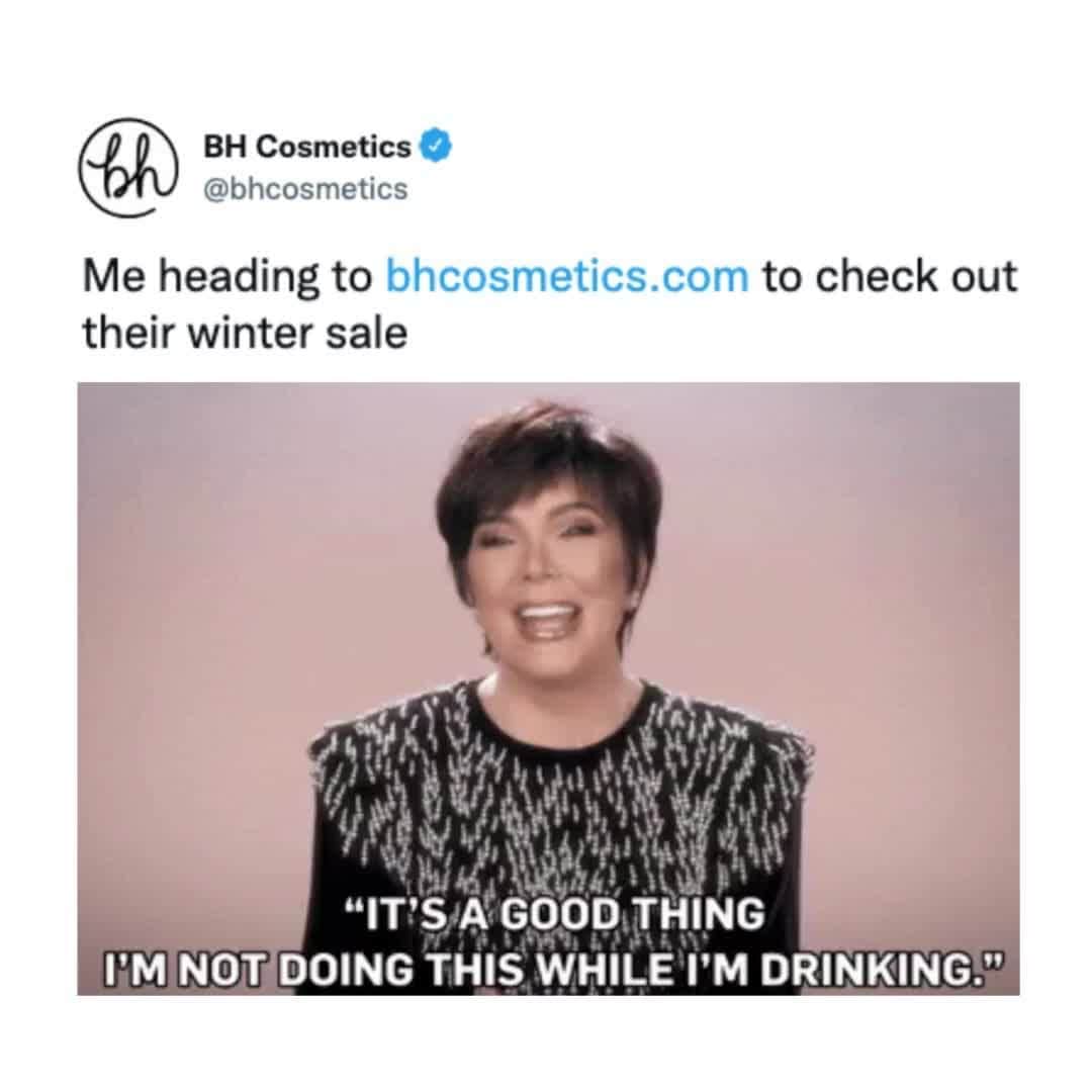 BH Cosmeticsのインスタグラム：「Well... maybe just one glass 🍷😉 Head to our site for up to 50% off - for a limited time only!! 🛒 #bhcosmetics」