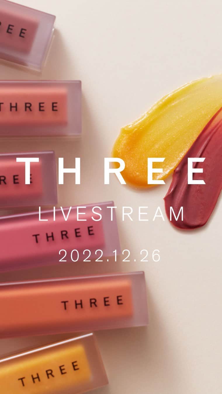 THREEのインスタグラム：「THREE LIVESTREAM 2023 SPRING MAKEUP COLLECTION LINEUP  本日より公式オンラインショップで先行発売の2023 SPRING MAKEUP COLLECTION ラインナップをご紹介。 THREE グローバルメイクアップアーティスト 佐藤（@yuta_0925）、THREE メイクアップアーティスト高木(@tkkmk_3)とともにお届け。  〈ご紹介アイテム〉 ・THREE ディメンショナルビジョンアイパレット  12、13【新色全2種】 ・THREE ディヴァインリップジェム 01、02、03、04、05、06【新商品全6色】 ・THREE ネイルポリッシュ  136、137、138【新色全3色】  #threecosmetics #2023SpringMakeupCollection」