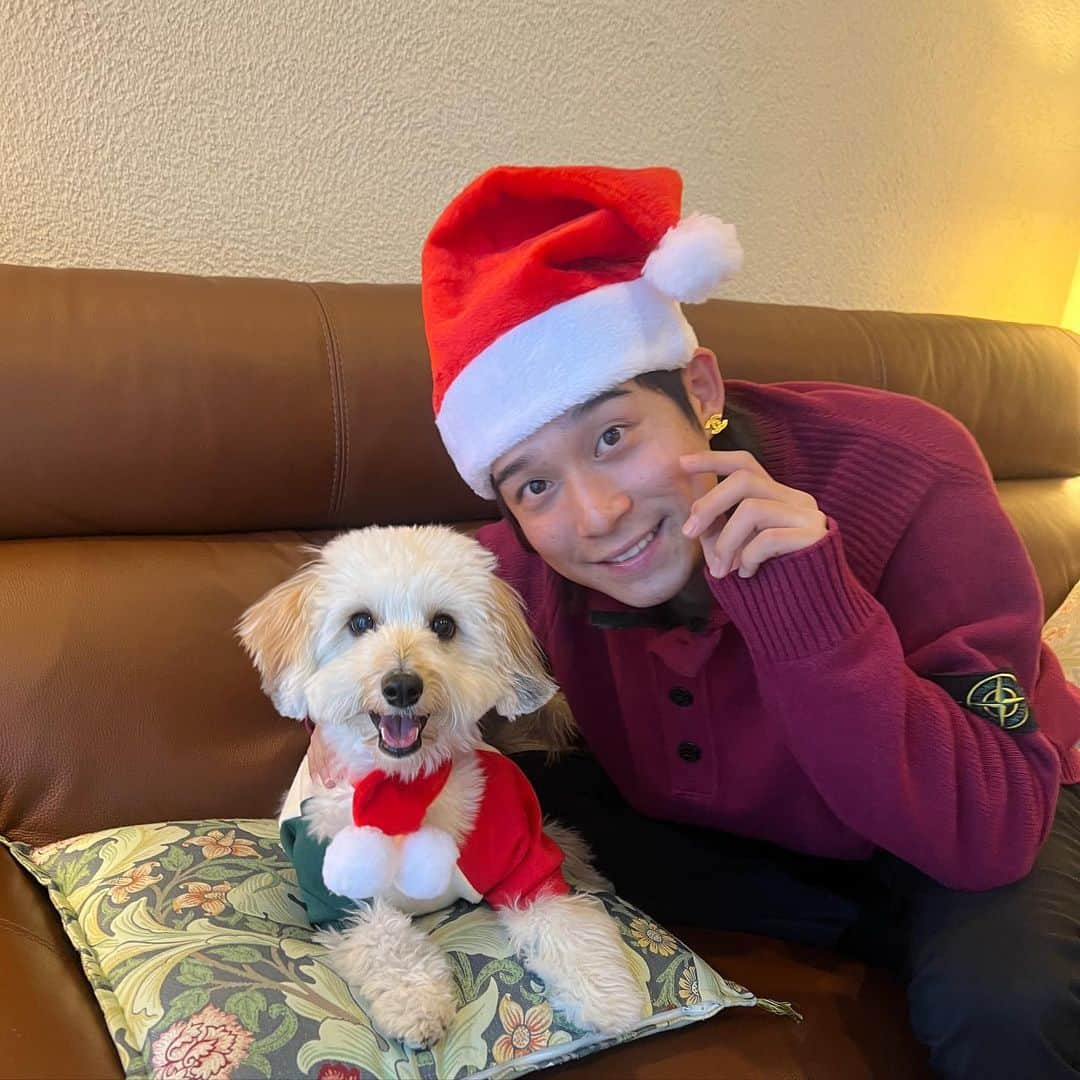 ごうたのインスタグラム：「. イヴサンタ🎅🐶」