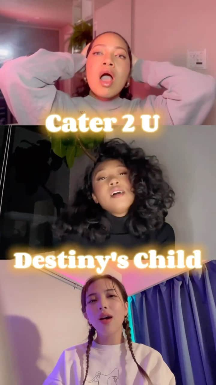 石田サラのインスタグラム：「Destiny's Child / Cater 2 U  運命の子供たちから、ちょっと遅めのクリスマスプレゼント🎁💕︎ 気に入ってもらえたら嬉しいです💗  そしてみなさん今年はお世話になりました🫶  来年もよろしくお願いします😉  @emimaria1987  @konarosejackson  @fofezzy」