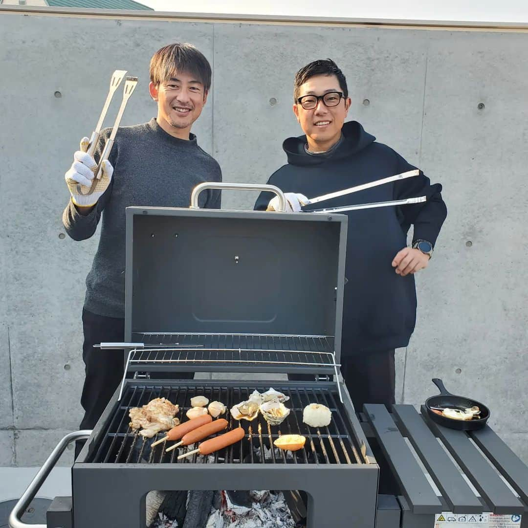 能見篤史のインスタグラム：「オリックス前田スコアラーとBBQで忘年会  #能見篤史#オリックス#忘年会#BBQ#ワインドアップ」