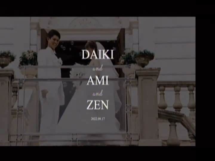 AMIのインスタグラム：「💍 . 結婚式投稿ラストです🌼  エンドロール🎬♥️💭 曲は2人で絶対これだね！って ベタだけど「純白の花嫁」にしました😌 . #結婚式 #披露宴 #エンドロール #エンドロールムービー  #エスプリドナチュール」