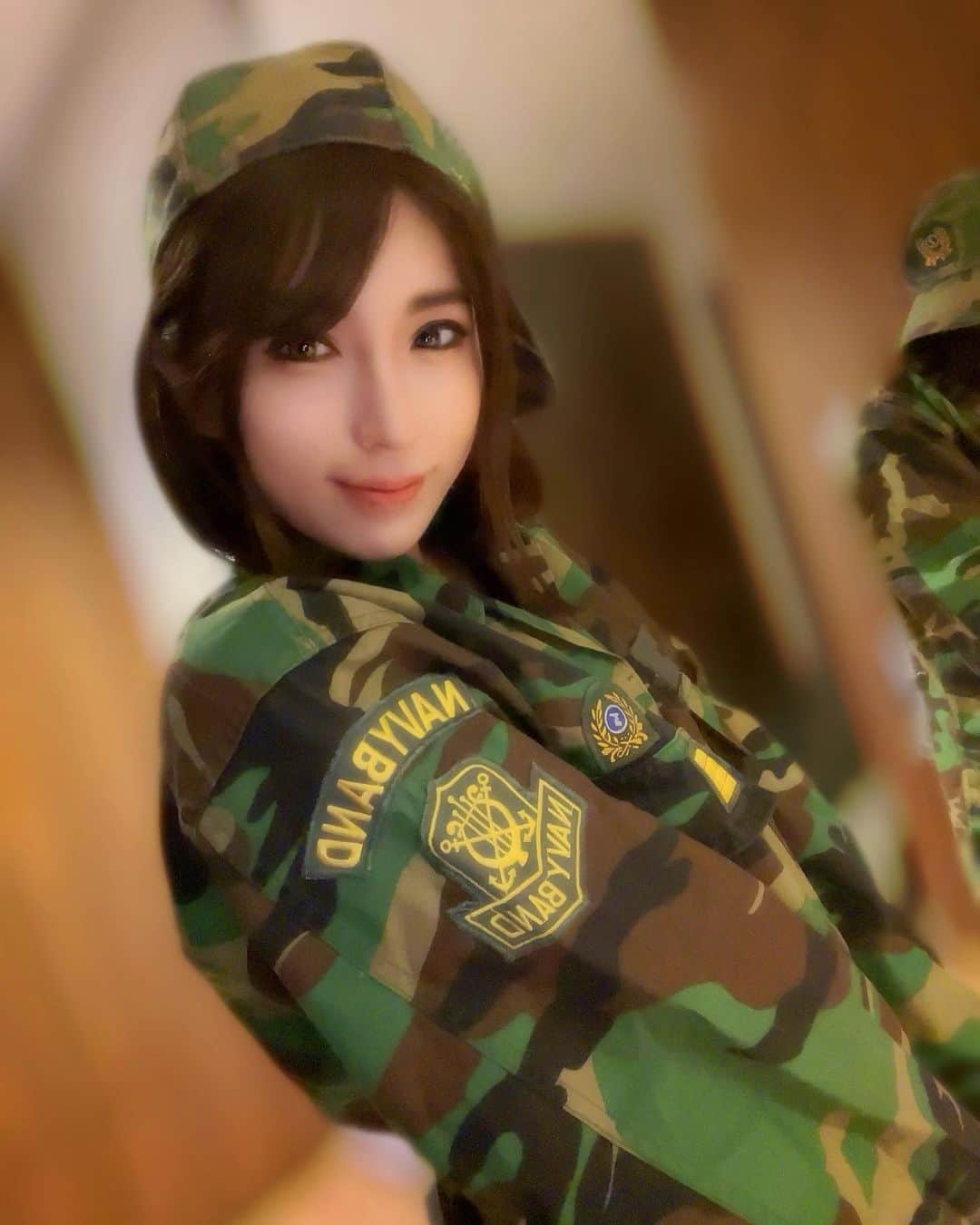 星野ナミのインスタグラム：「Navy Nami⚓️💚  #navy #navyseals #navyseal #navyband #seals #sealstagram #sealteam #costume #cosplay #cosplaygirl #cosplaygirls」