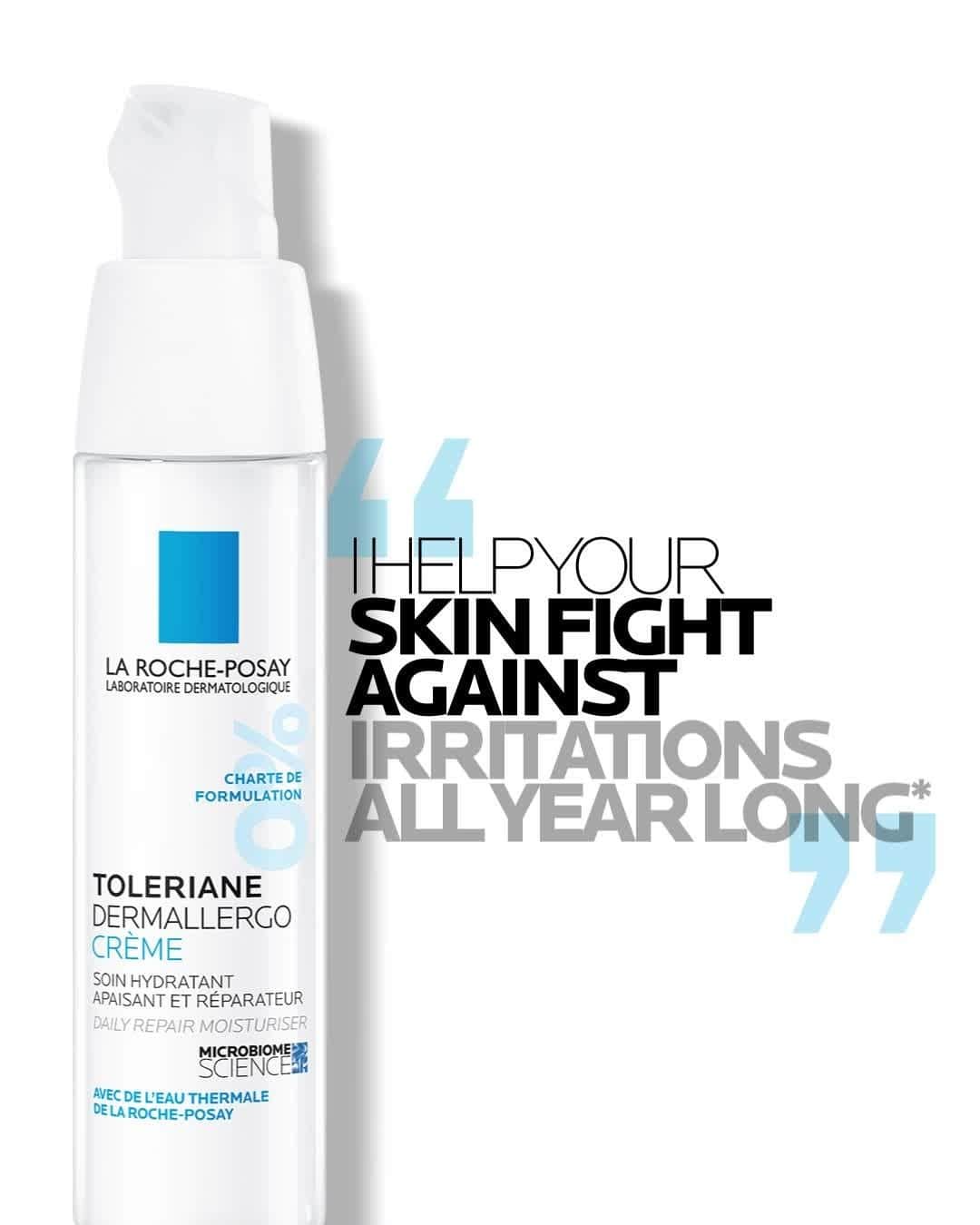 La Roche-Posayのインスタグラム：「Allergies can occur all year round, especially if you live in a cold climate! ⛄️ Indeed, you can find dust, mites, pollen, animal dander and indoor mould in your home, triggering allergy symptoms (itching, dryness and redness).   🔹Soothes, repairs and protects skin  🔹Clinically proven to reduce itchiness and dryness 🔹Reinforces the skin barrier in 1 hr   Swipe left to discover what Toleriane Dermallergo cream can do for your allergy-prone skin! 👍  *Stinging test, 51 Caucasian women, all skin types and 100% hypersensitive skin. Hydration test : corneometry, 24 women with dry skin  All languages spoken here! Feel free to talk to us at anytime.  #larocheposay #toleriane #allergyproneskin #sensitiveskin   Global official page from La Roche-Posay, France.」