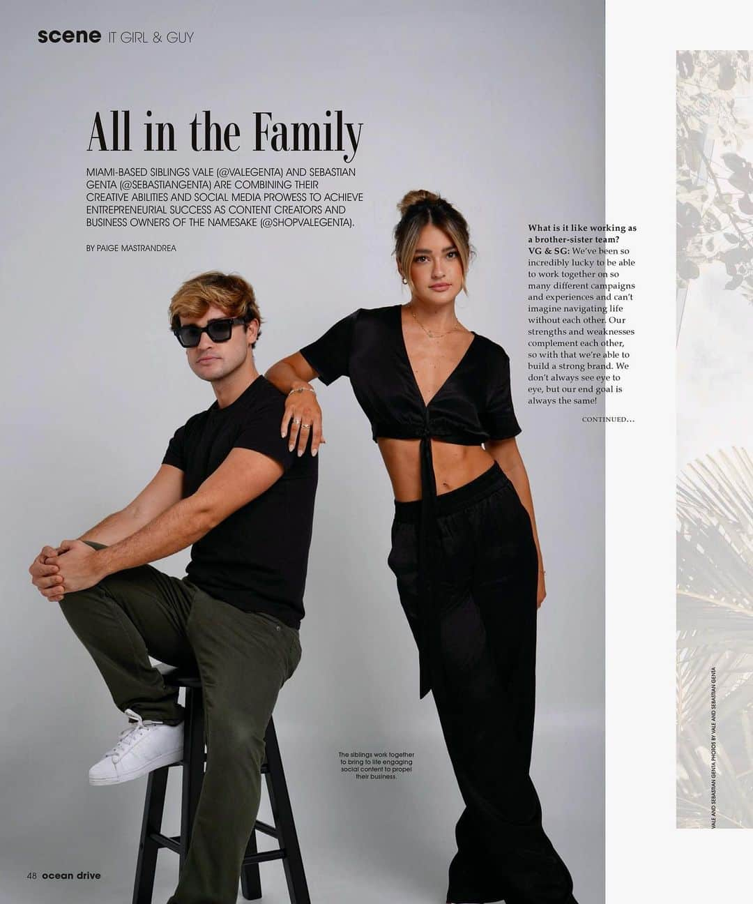 ヴェール・ゲンタさんのインスタグラム写真 - (ヴェール・ゲンタInstagram)「Full spread about @shopvalegenta / Genta siblings on January edition of @oceandrivemag !!! ✨✨✨  We grew up reading Ocean Drive magazine so truly a full circle moment to get interviewed with family about my clothing line! Off to a good start for 2023 👏🏼🤩 Thank you @paigemastrandrea 🫶」12月29日 3時03分 - valegenta