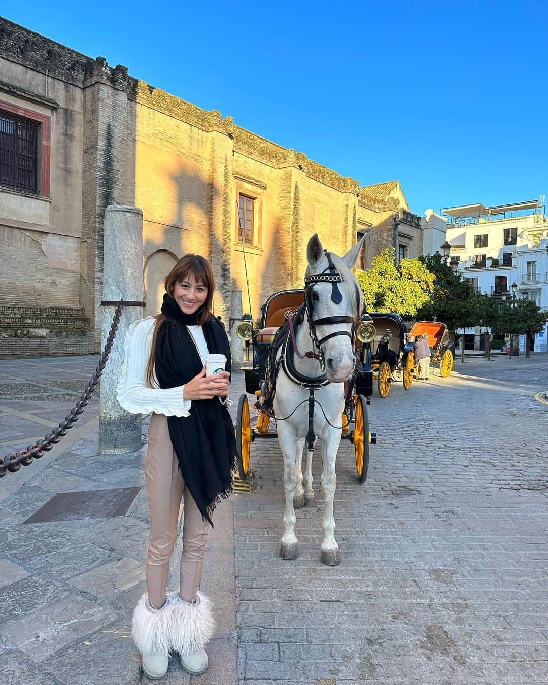 道端カレンのインスタグラム：「Coche de Caballo」