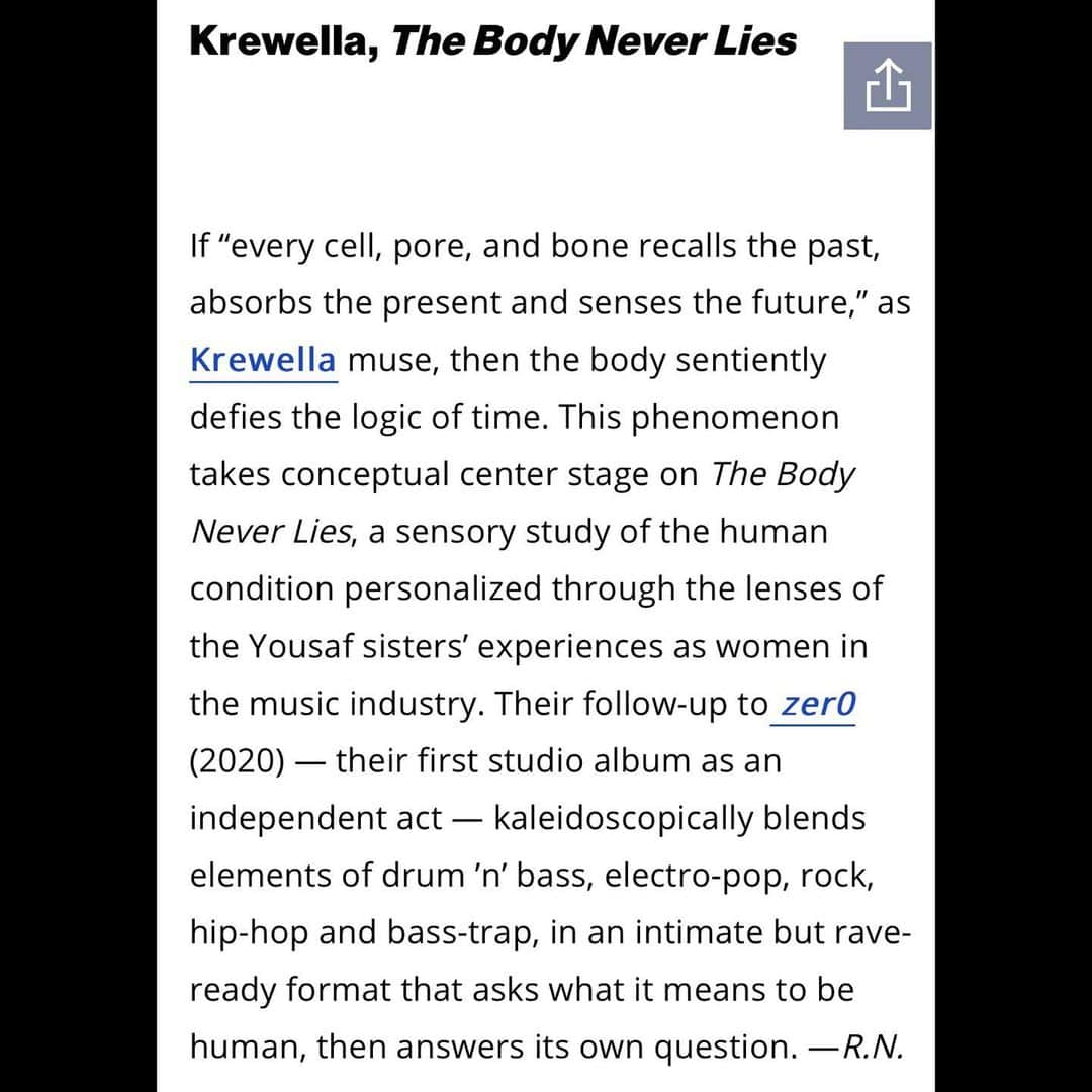 クルーウェラのインスタグラム：「honored to be featured on the @billboard @billboarddance list of the best dance albums of 2022‼️ the release of the body never lies was one of the highlights of our year, so thank you again to everyone who listened and came out to see us on tour this year ❤️‍🔥🥲」