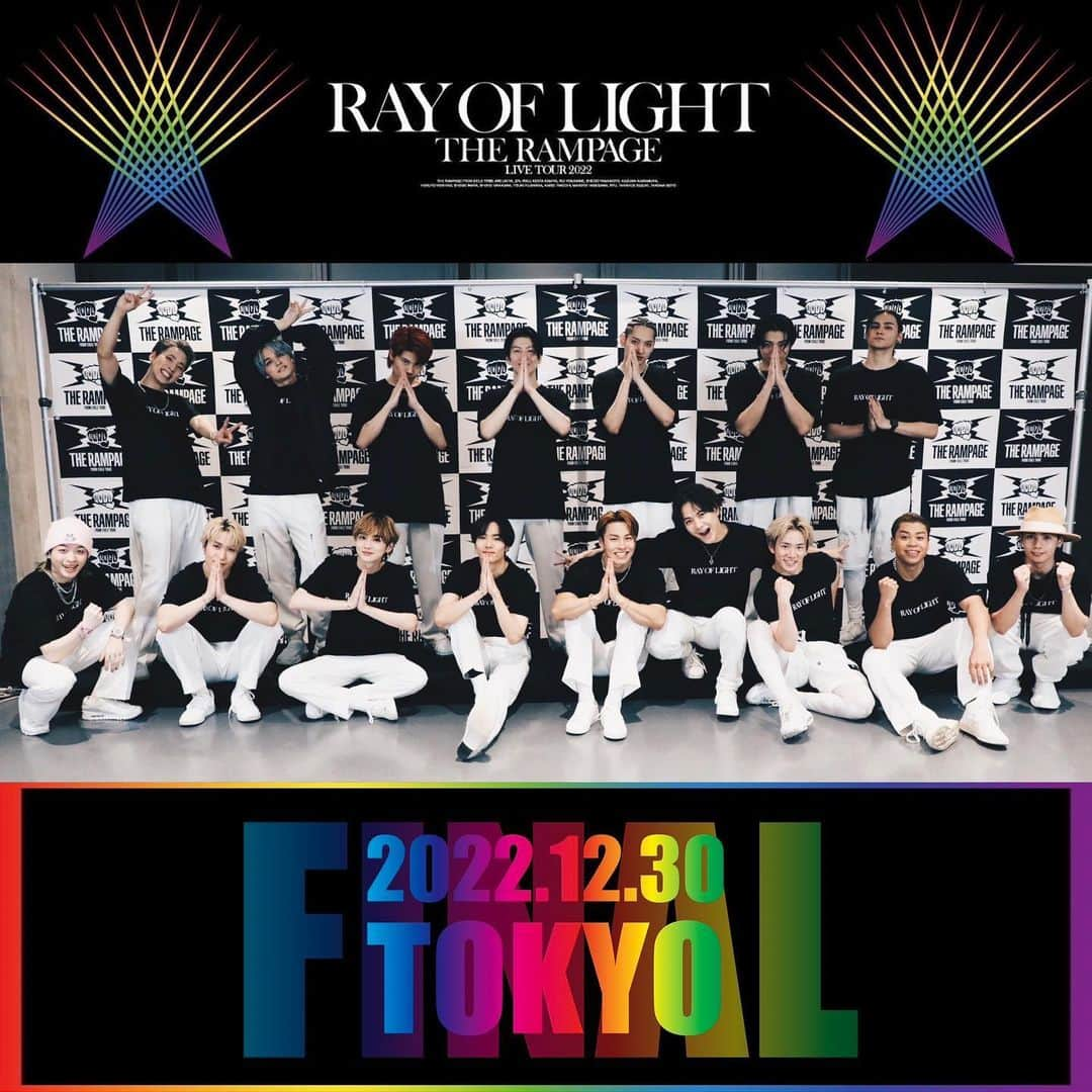 THE RAMPAGE from EXILE TRIBEさんのインスタグラム写真 - (THE RAMPAGE from EXILE TRIBEInstagram)「THE RAMPAGE LIVE TOUR 2022''RAY OF LIGHT" THE FINAL🌈🌈🌈  全25公演、無事完走しました😭🔥✨  RAY OF LIGHT TOURにお越し頂きました全ての皆様、本当に本当にありがとうございました🙇‍♂️🙏✨  このツアーで生まれた笑顔や幸せの光がずっとずっと未来に繋がることを信じています😌✨  #RAYOFLIGHT」12月30日 22時39分 - the_rampage_official