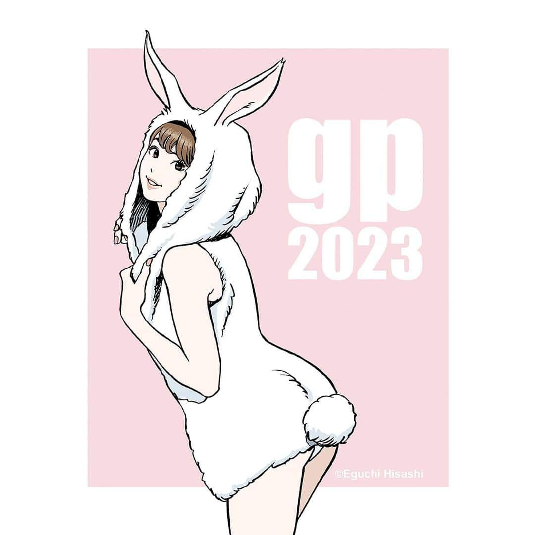 江口寿史のインスタグラム：「2022→2023  In the Japanese zodiac, 2023 is the year of the rabbit.」