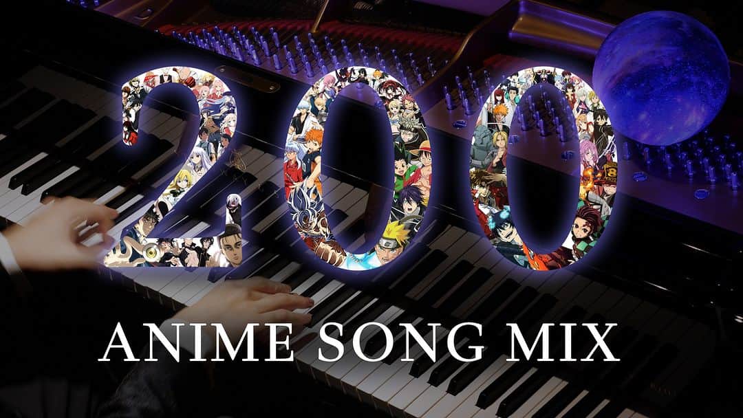 Animenz（アニメンズ）のインスタグラム：「YouTube Premiere in 2 hours!  It's finally here: My 2 million subs special medley video! I will be playing the best 200 anime songs of the last three decades and the whole video will be a non-stop piano performance!   This will probably be the greatest anime nostalgia trip of all time!」